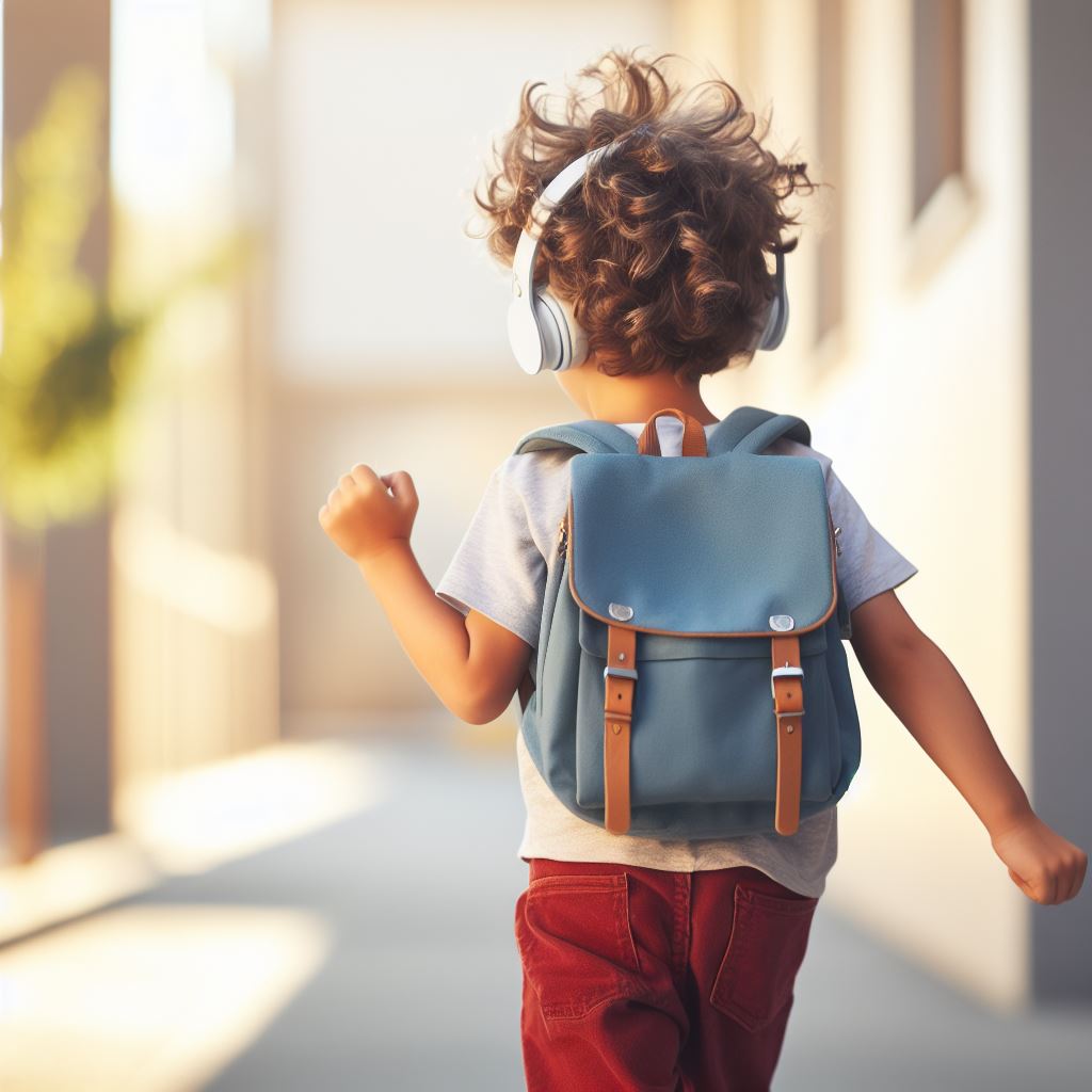 Enfant en train d'écouter un podcast